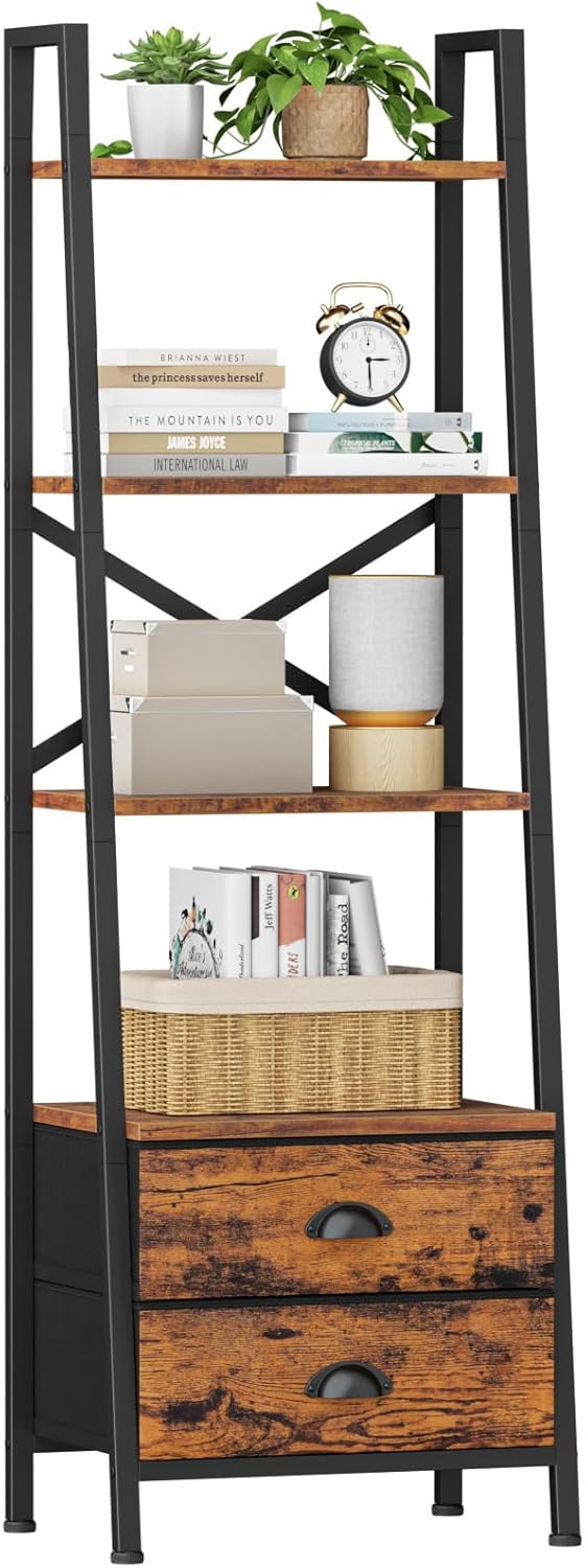 Furologee Ladder Shelf with 2 Drawers