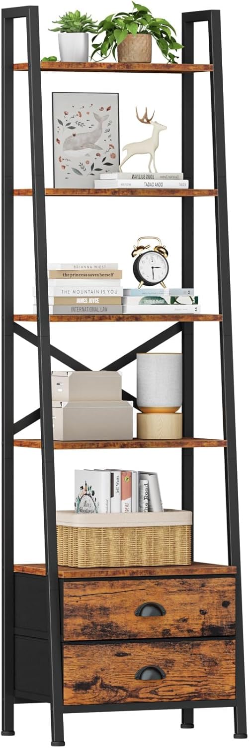 Furologee Ladder Shelf with 2 Drawers