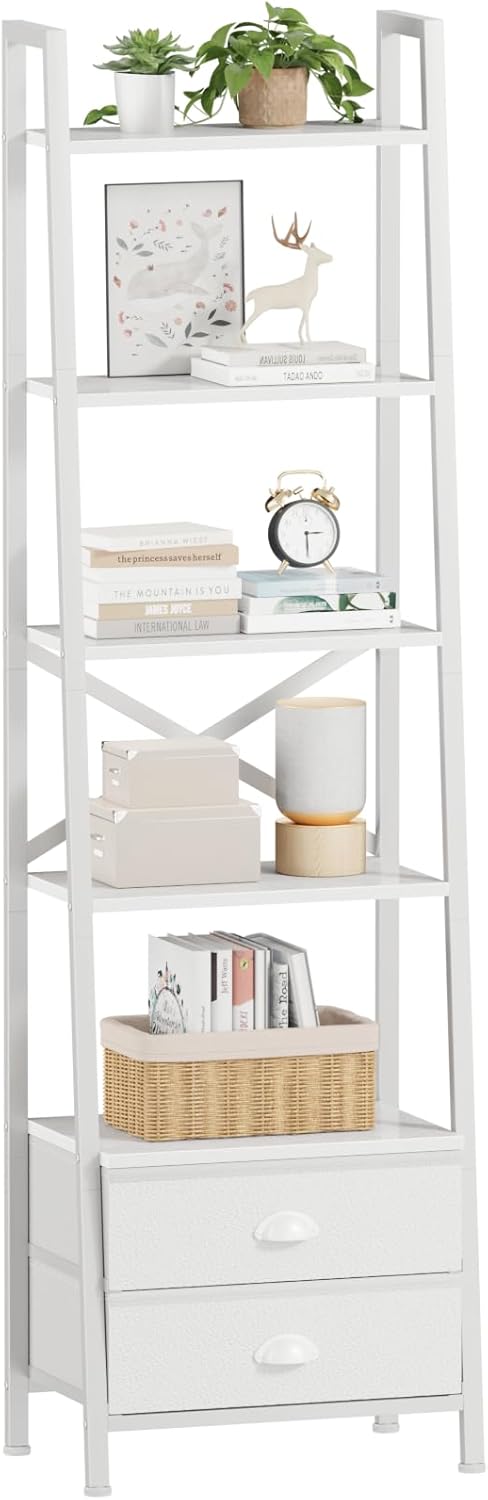 Furologee Ladder Shelf with 2 Drawers