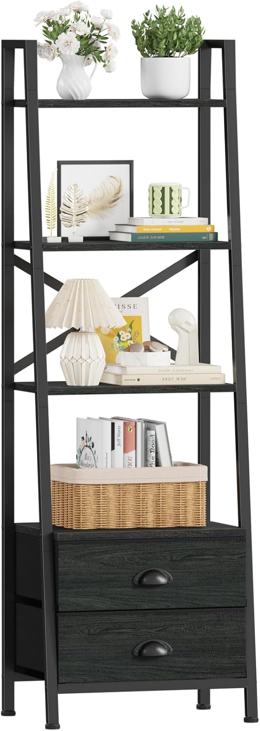 Furologee Ladder Shelf with 2 Drawers