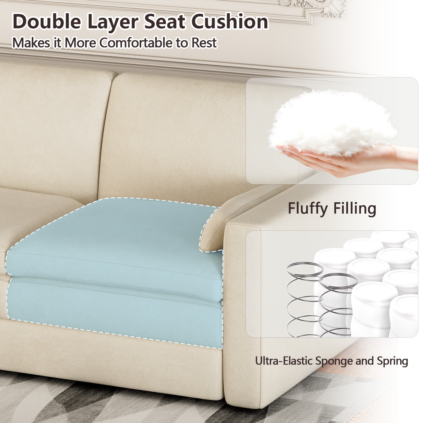 Furologee 89" Sofa Couch with 3 Seater