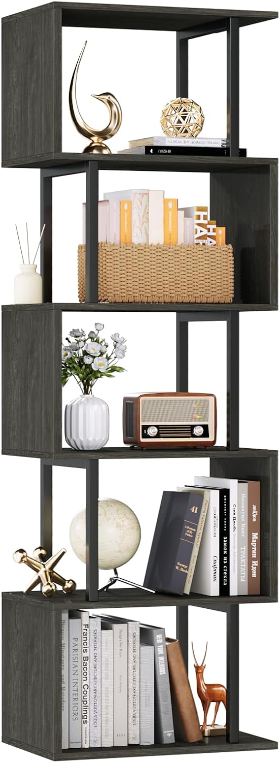Furologee S-Shaped Geometric Bookcase
