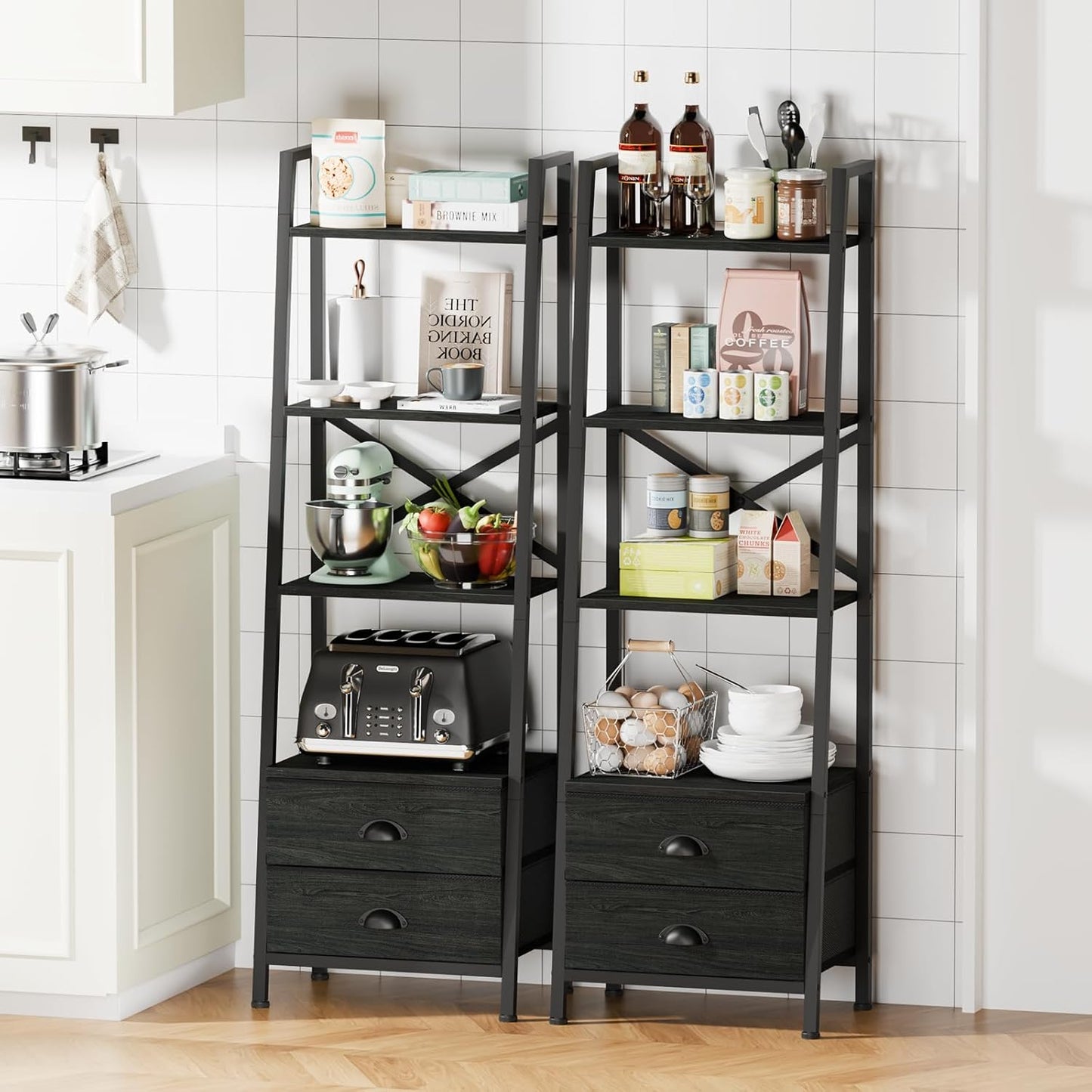 Furologee Ladder Shelf with 2 Drawers