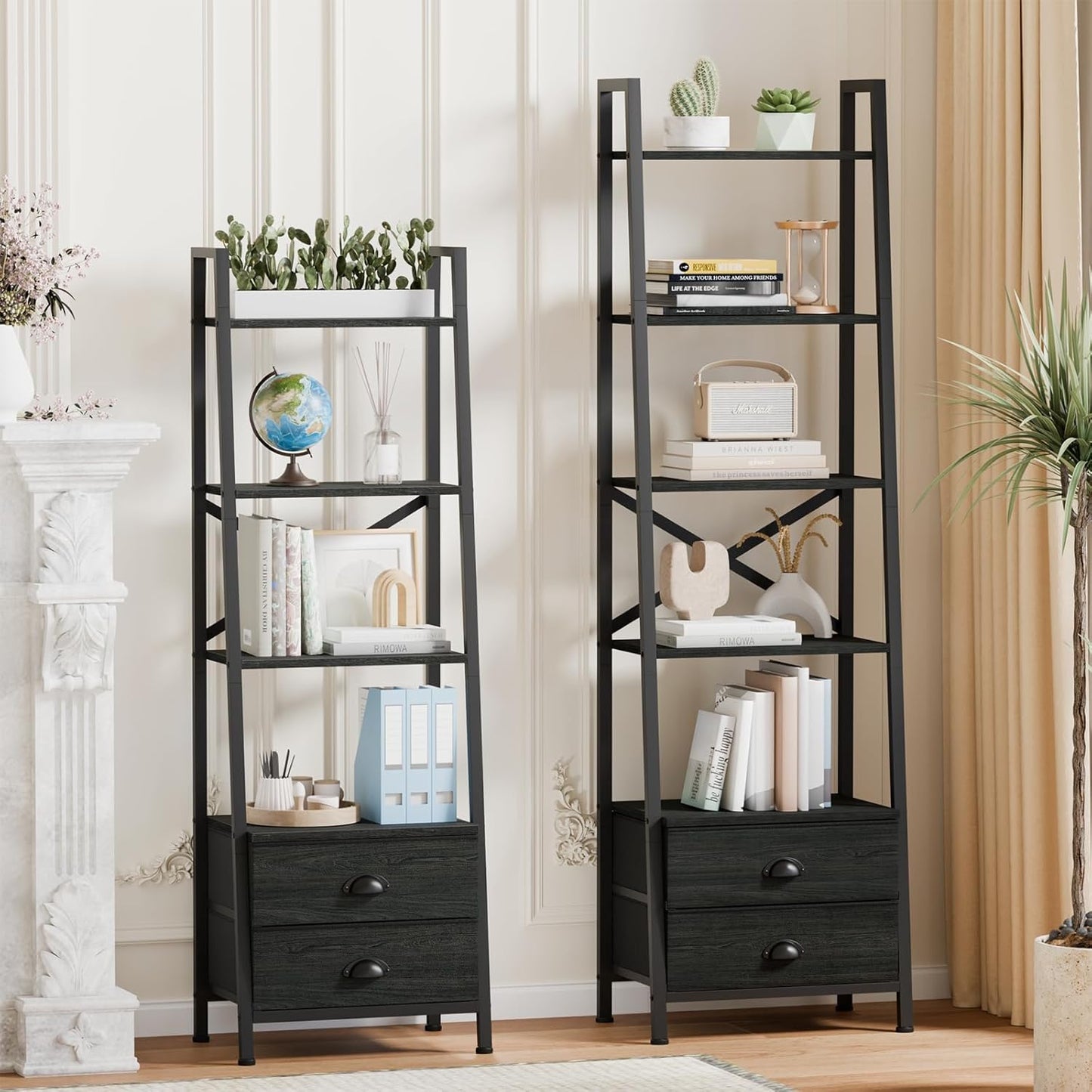 Furologee Ladder Shelf with 2 Drawers