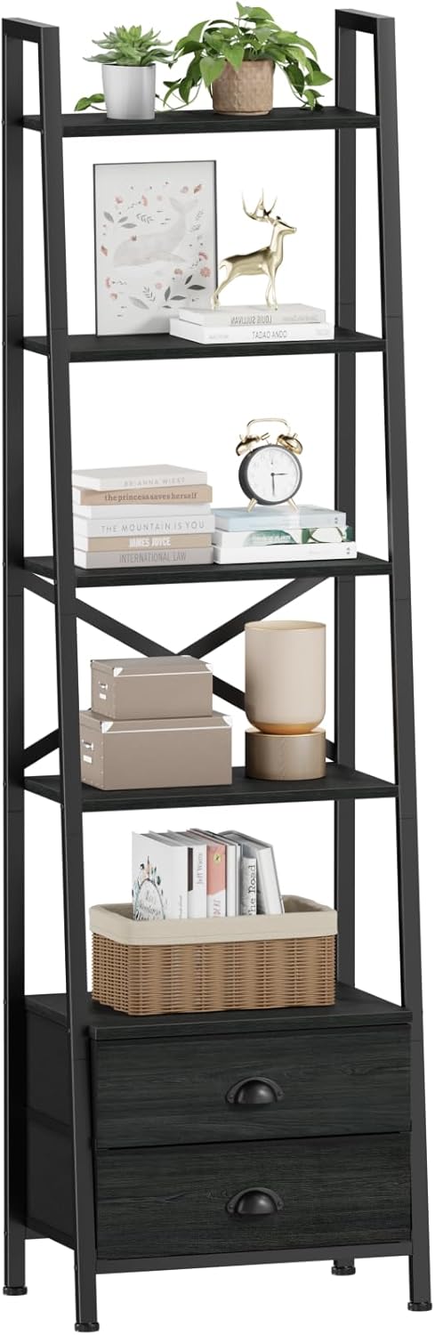 Furologee Ladder Shelf with 2 Drawers
