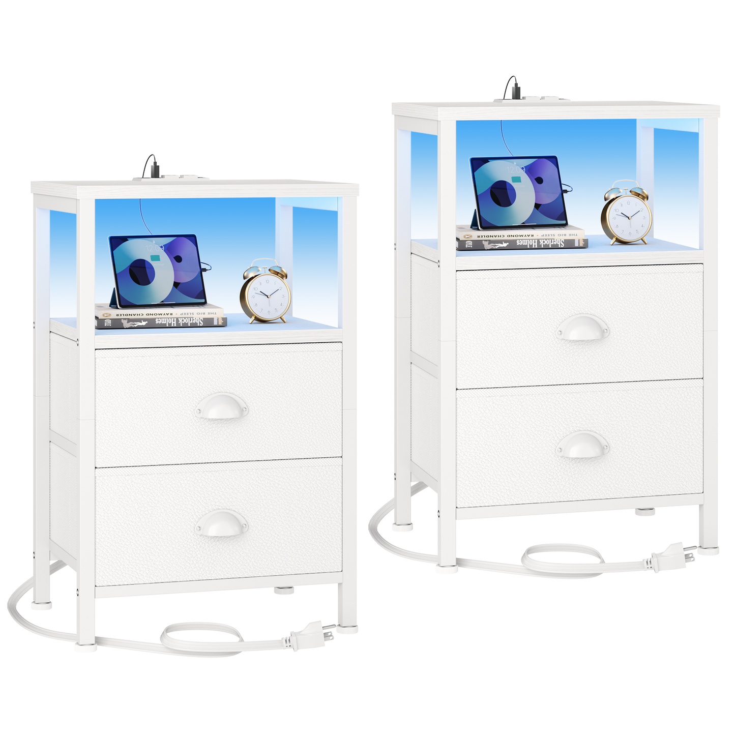 Furologee Nightstand with Charging Station