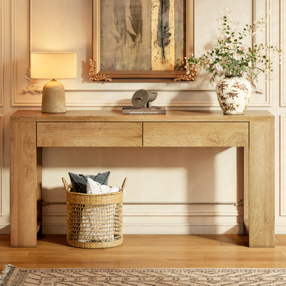 Furologee 60" Entryway Table, Farmhouse Console Table with Wooden 2 Drawer
Long Entry Table with Thick Tabletop, Sofa Table for Behind Couch, for Hallway/Entrance/Foyer/Living Room/Bedroom(Natural)