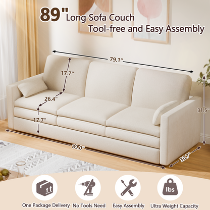 Furologee 89" Sofa Couch with 3 Seater