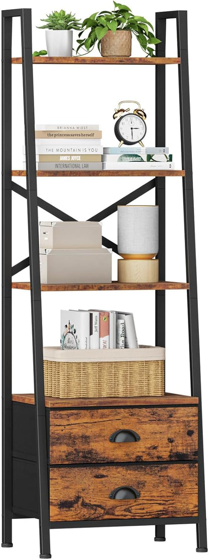 Furologee Ladder Shelf with 2 Drawers