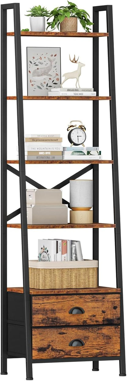 Furologee Ladder Shelf with 2 Drawers