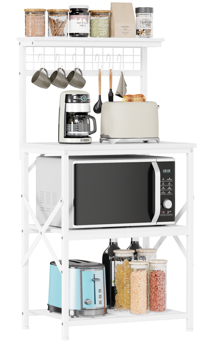 Furologee Kitchen Bakers Rack with Hutch, Coffee Bar Station 4 Tiers