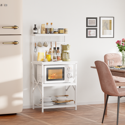 Furologee Kitchen Bakers Rack with Hutch, Coffee Bar Station 4 Tiers