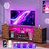 Furologee 63in Dresser TV Stand with LED Lights & Charging Station Rustic Brown Chest of Drawers with 6 Fabric Drawers for 60 65 70 inch TVs Open Storage Shelves TV Stand for Bedroom Living Room