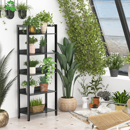 Furologee 5-Tier Bookshelf with Drawers – Tall Industrial Bookcase for Living Room or Office