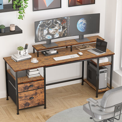 Furologee 61" Computer Desk with Power Outlet and USB Ports