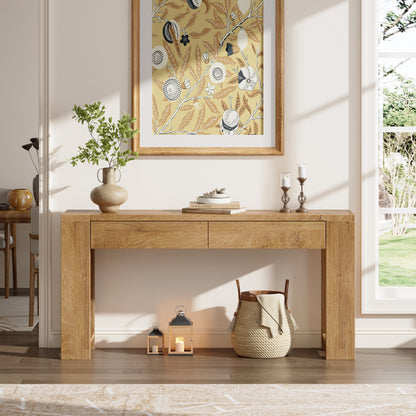 Furologee 60" Entryway Table, Farmhouse Console Table with Wooden 2 Drawer
Long Entry Table with Thick Tabletop, Sofa Table for Behind Couch, for Hallway/Entrance/Foyer/Living Room/Bedroom(Natural)
