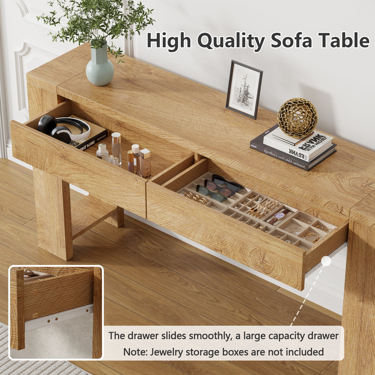 Furologee 60" Entryway Table, Farmhouse Console Table with Wooden 2 Drawer
Long Entry Table with Thick Tabletop, Sofa Table for Behind Couch, for Hallway/Entrance/Foyer/Living Room/Bedroom(Natural)