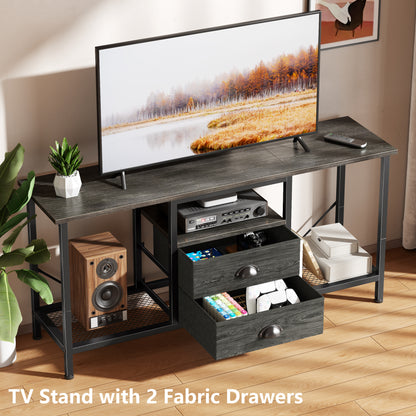 Furologee 43 Inch TV Stand with 2 Fabric Drawers