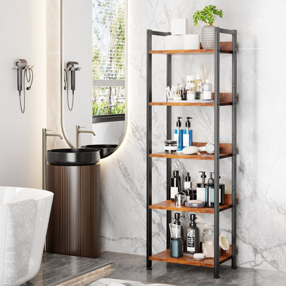 Furologee 5 Tier Bookshelf with Drawer