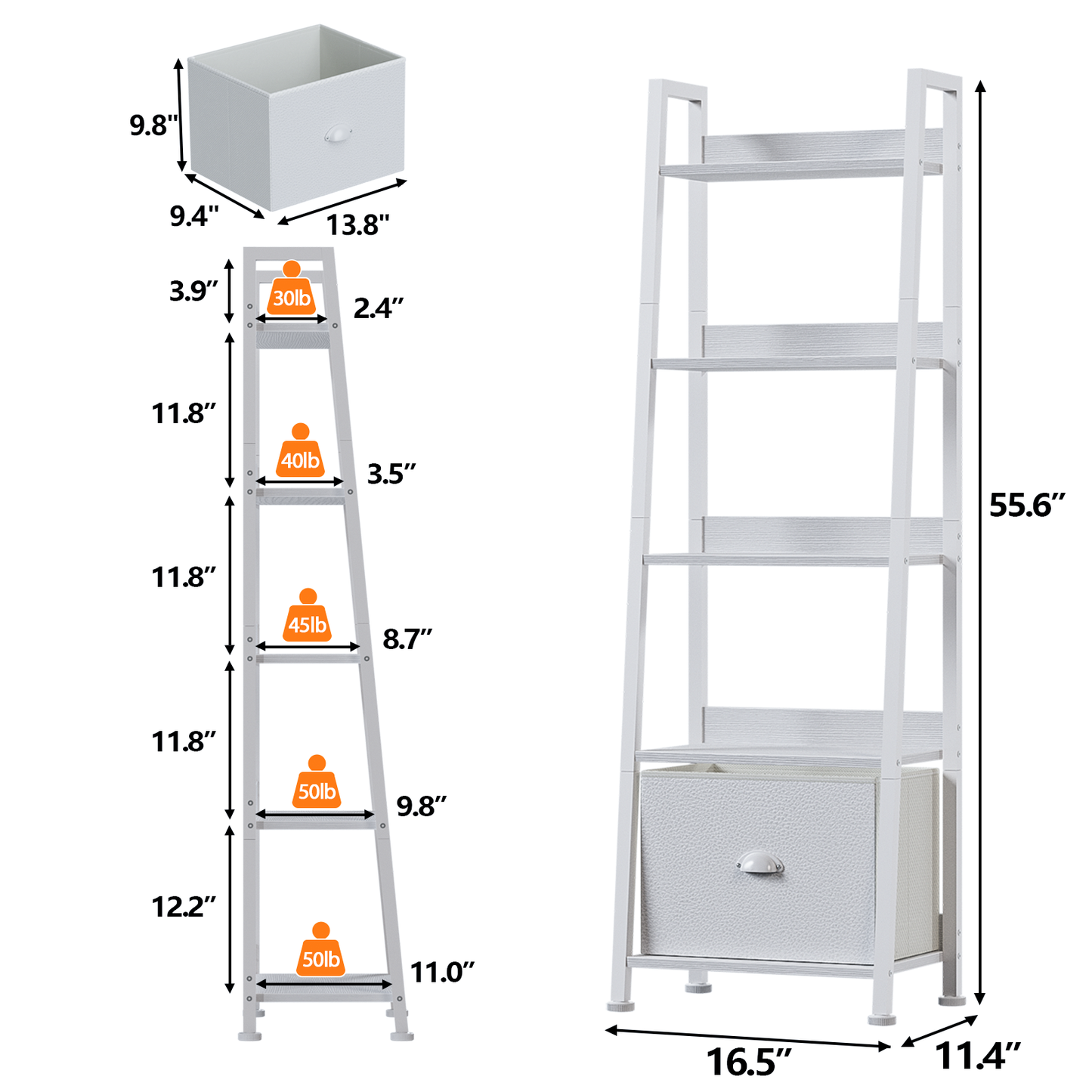 Furologee 5-Tier Ladder Shelf