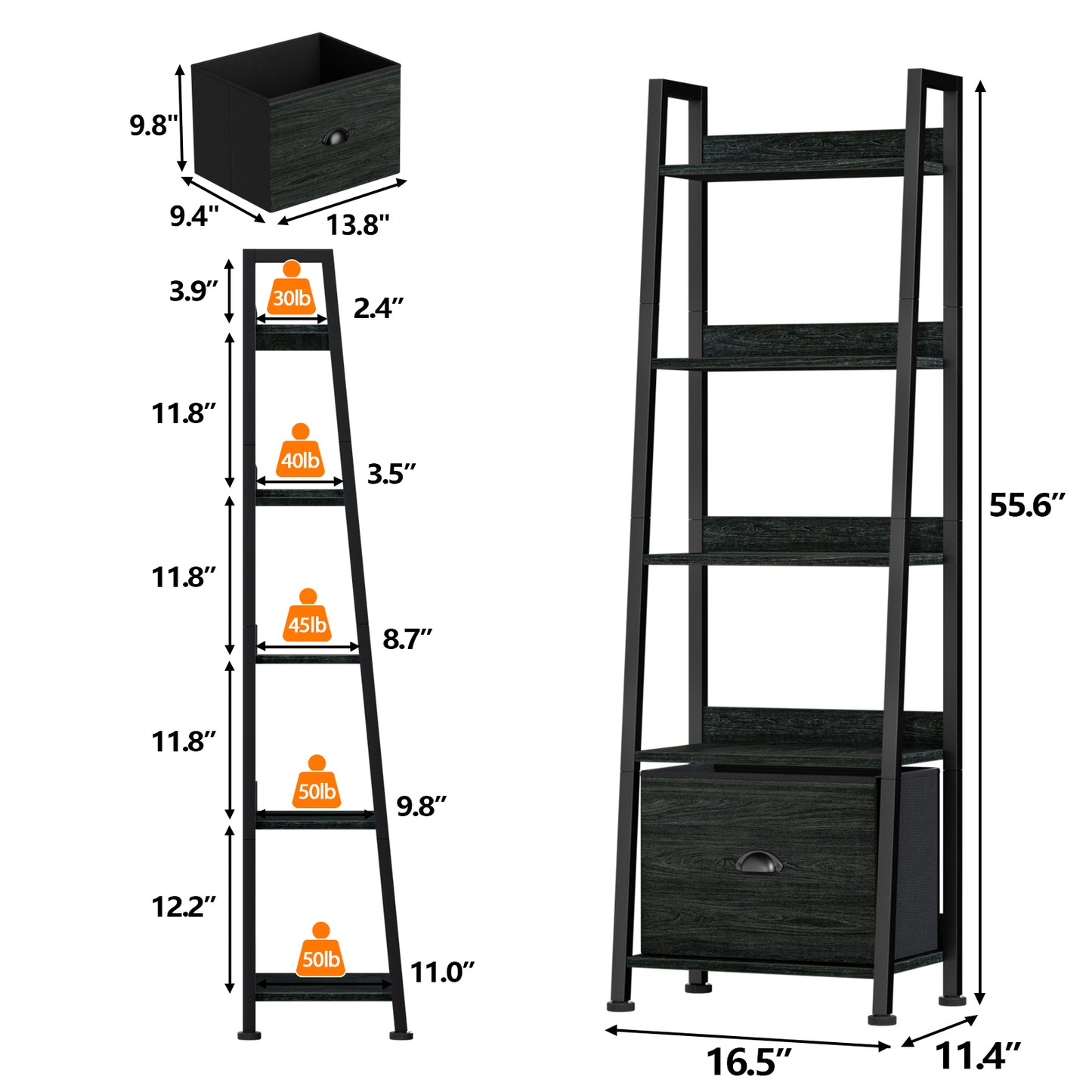 Furologee 5-Tier Ladder Shelf