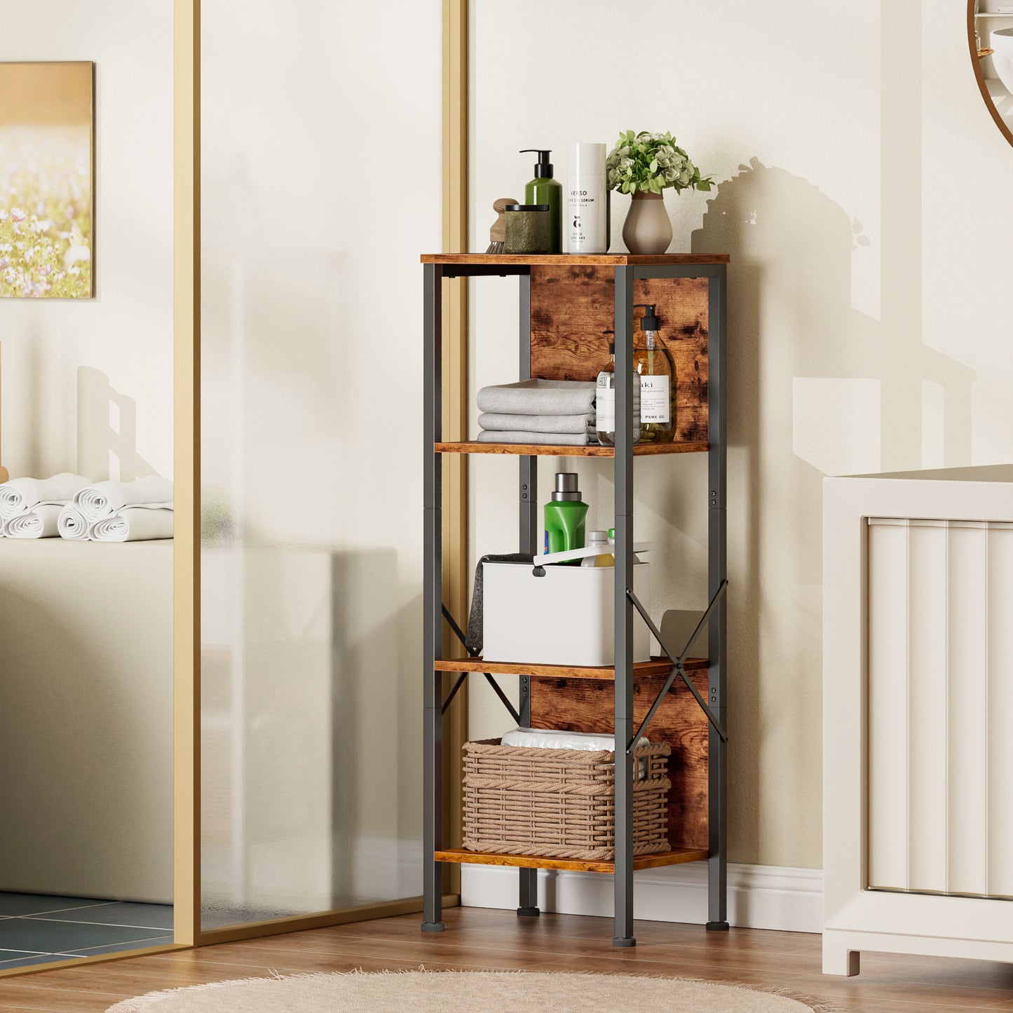 Furologee Bookshelf with Back