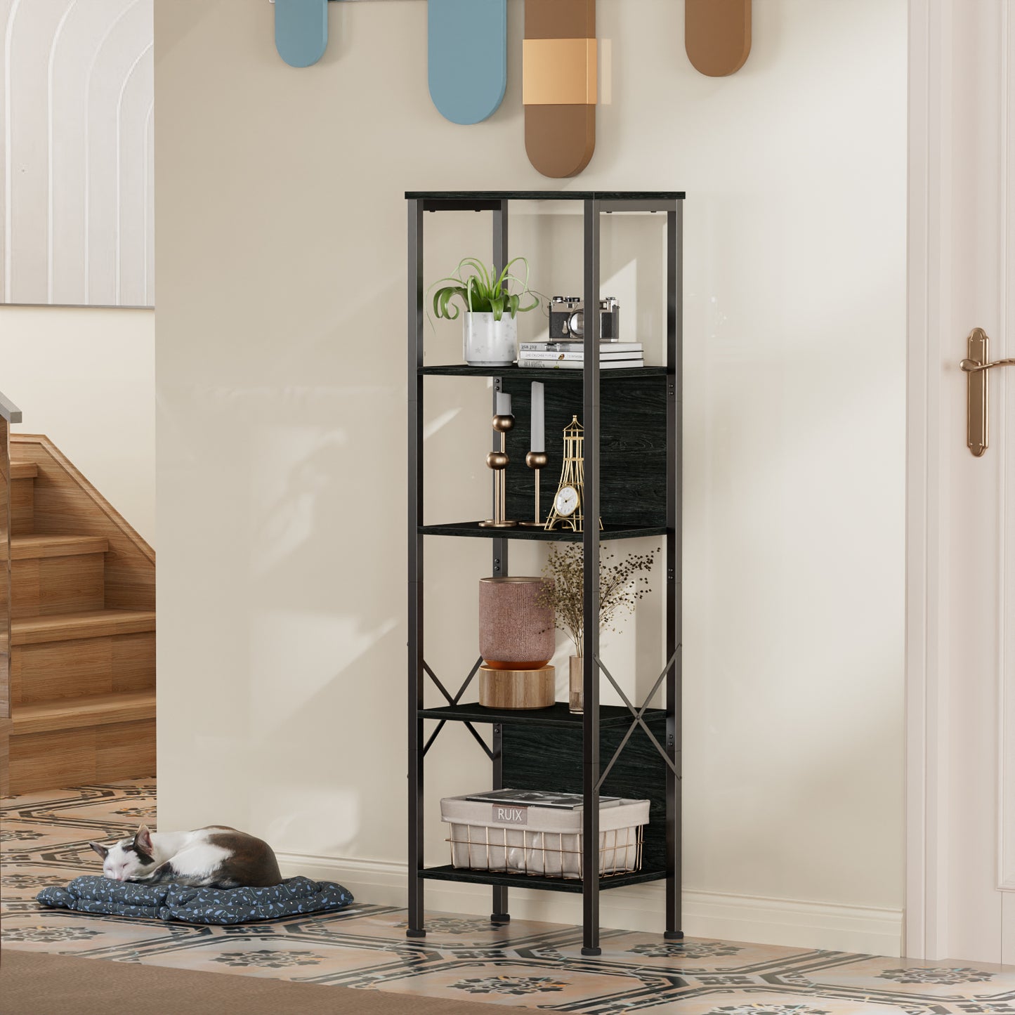 Furologee Bookshelf with Back