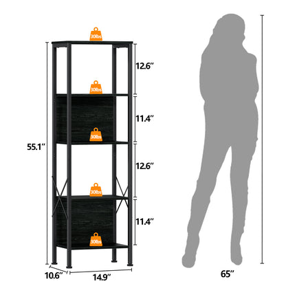 Furologee Bookshelf with Back