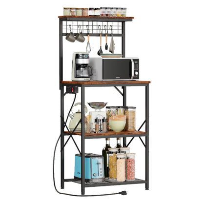 Furologee Kitchen Bakers Rack with Power Outlet