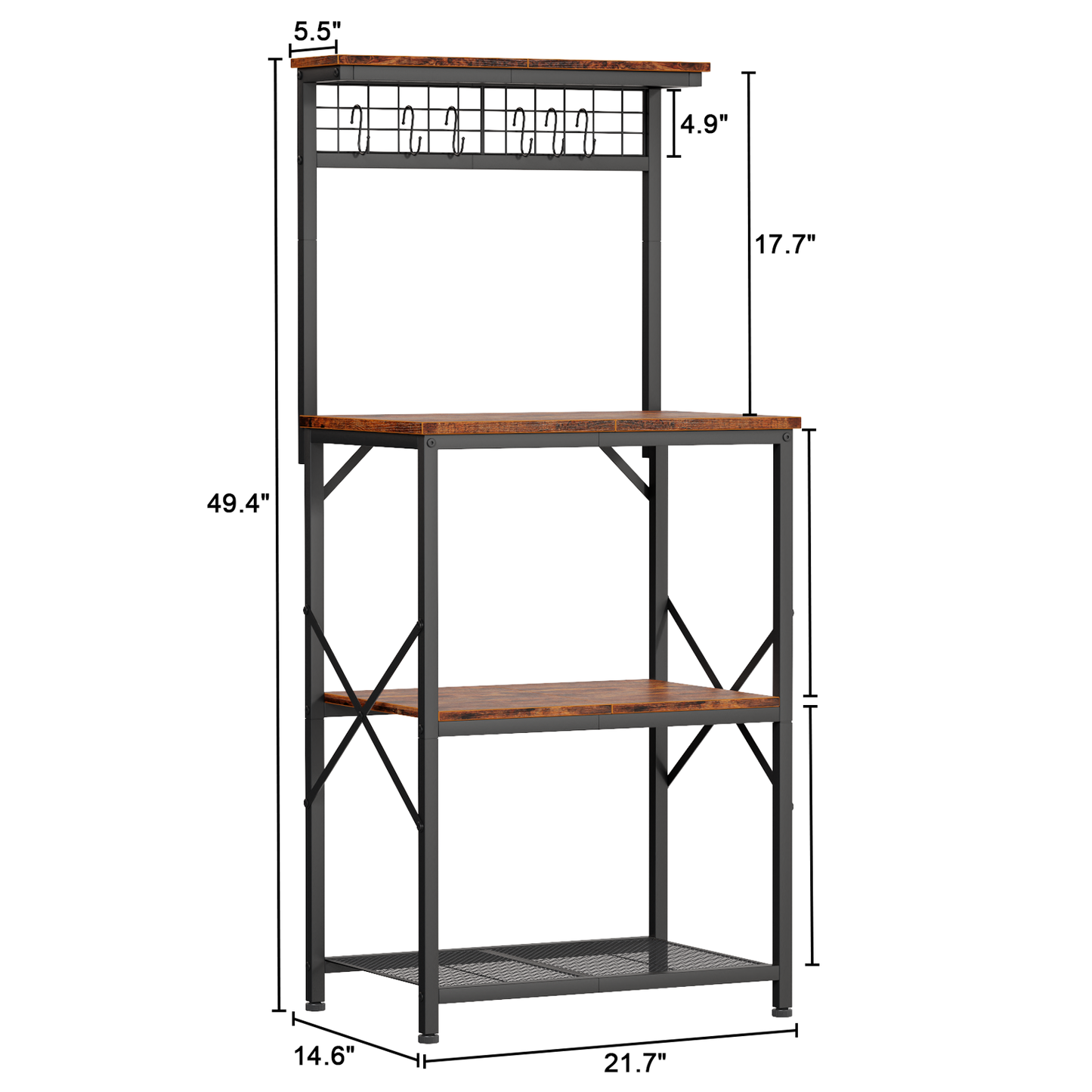 Furologee Kitchen Bakers Rack with Power Outlet