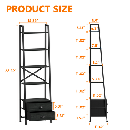 Furologee Ladder Shelf with 2 Drawers