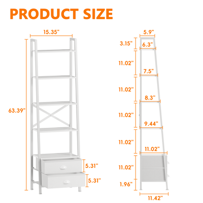 Furologee Ladder Shelf with 2 Drawers