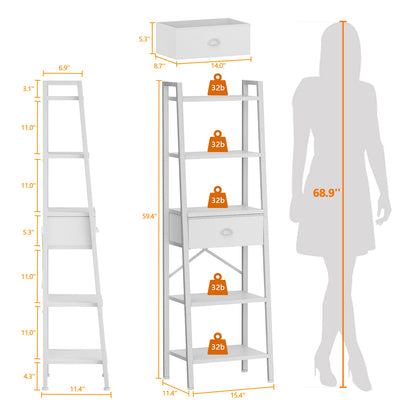 Furologee Ladder Shelf with Drawer