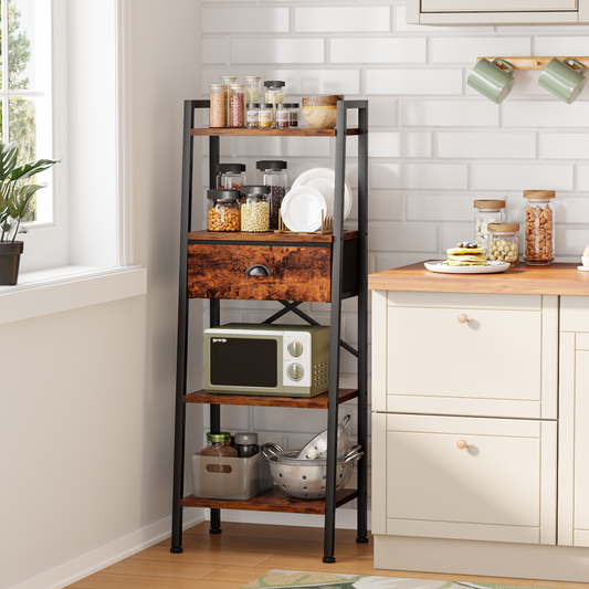 Furologee Ladder Shelf with Drawer