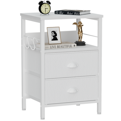 Furologee Nightstand with 2 Fabric Drawers