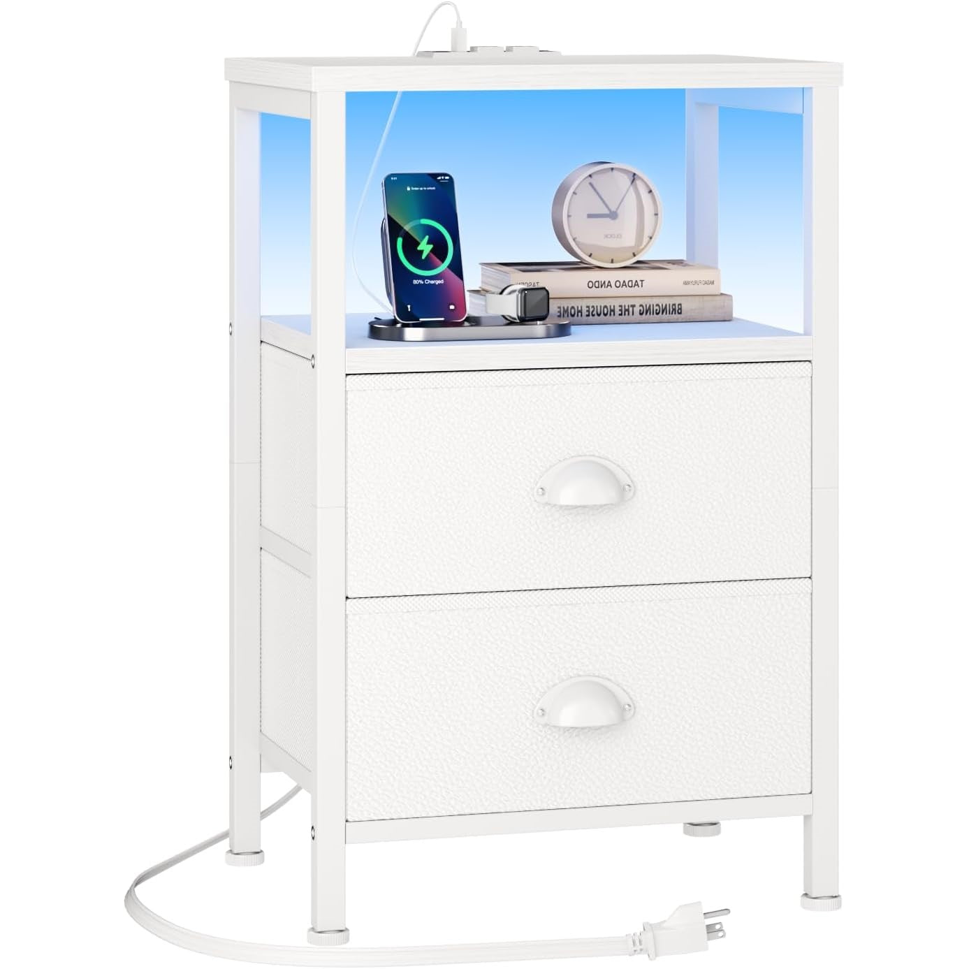 Furologee Nightstand with Charging Station