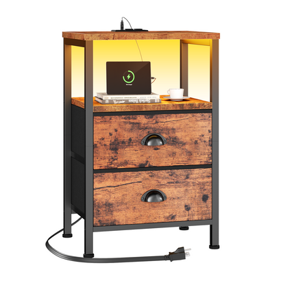 Furologee Nightstand with Charging Station