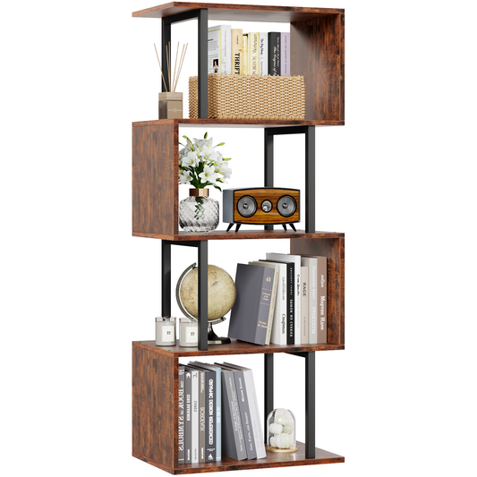 Furologee S-Shaped Geometric Bookcase