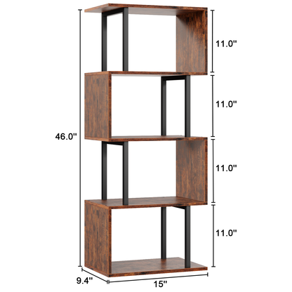 Furologee S-Shaped Geometric Bookcase