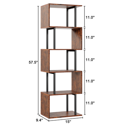 Furologee S-Shaped Geometric Bookcase