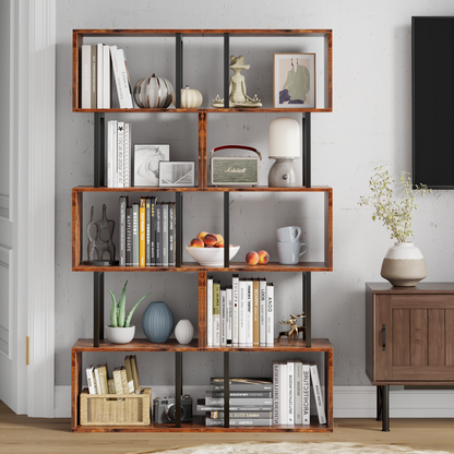 Furologee S-Shaped Geometric Bookcase